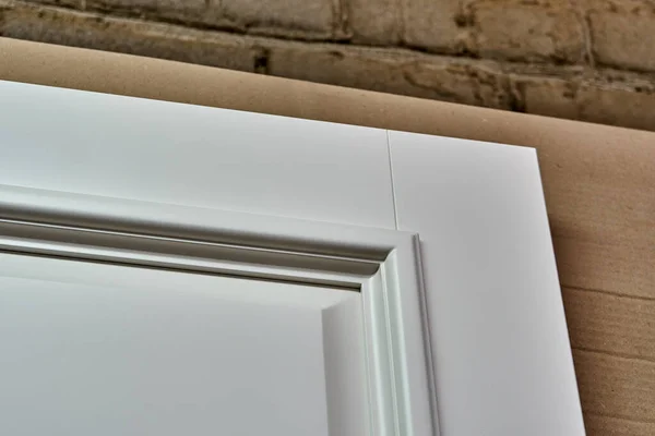 Tischlerei Weiße Türen Herstellungsprozess Von Holztüren Holzbearbeitung Und Tischlerei Produktion — Stockfoto