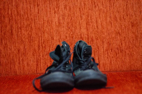 Alte Schwarz Stilvolle Schuhe Vintage — Stockfoto