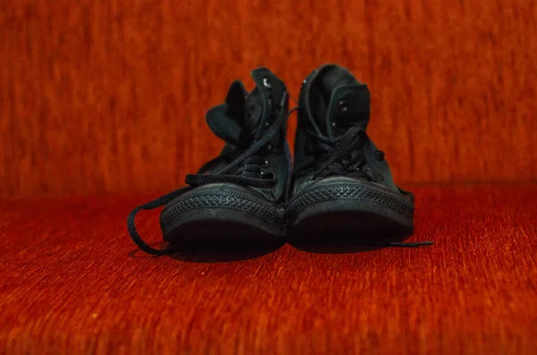 Zapatos Con Estilo Negro Antiguo Vintage — Foto de Stock
