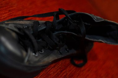 Ragged Black Stylish Shoes, Vintage Black Stylish Shoes