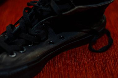 Ragged Black Stylish Shoes, Vintage Black Stylish Shoes