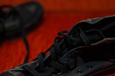 Ragged Black Stylish Shoes, Vintage Black Stylish Shoes