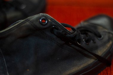 Ragged Black Stylish Shoes, Vintage Black Stylish Shoes