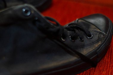 Ragged Black Stylish Shoes, Vintage Black Stylish Shoes