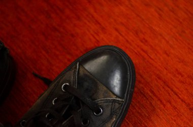 Ragged Black Stylish Shoes, Vintage Black Stylish Shoes