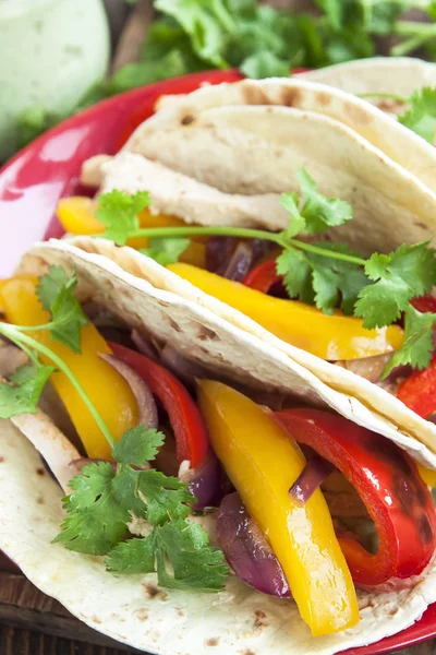 Fajitas de pollo con verduras — Foto de Stock