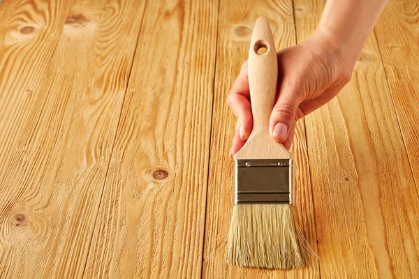 Mujer lacado superficie de madera natural . —  Fotos de Stock