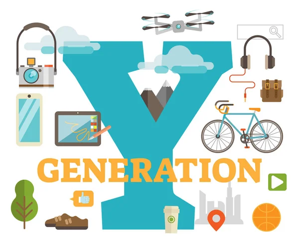 Titolo a tema Generazione Y — Vettoriale Stock
