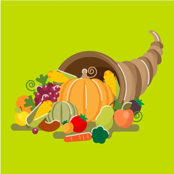 Cornucopia cuerno ilustración — Vector de stock