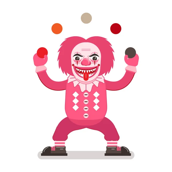 Enge clown illustratie — Stockvector