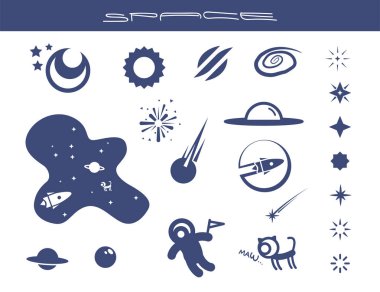 Düz alan Icons set