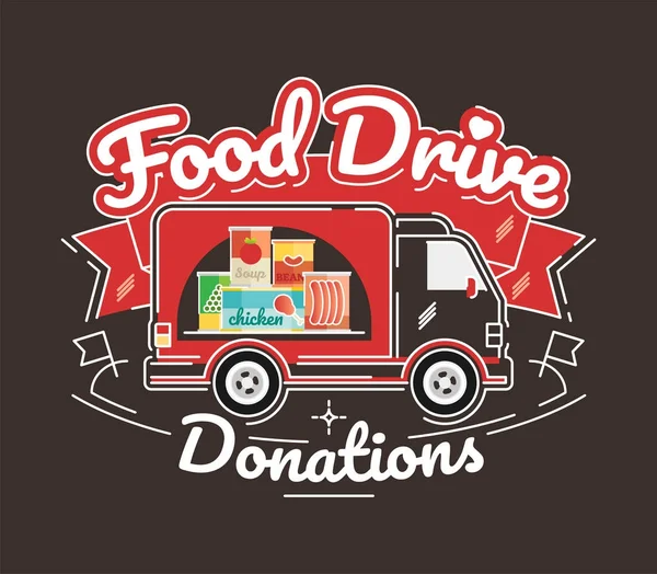 Food Drive charity movement, vector illustration — Stock Vector