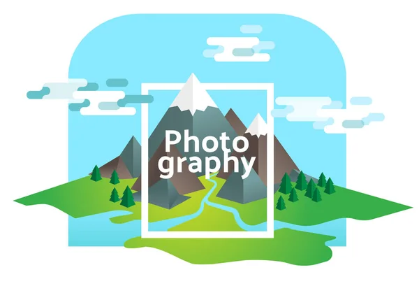 Photography illustrated concept — Stock Vector