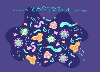 Bacteria microorganisms illustration  clipart