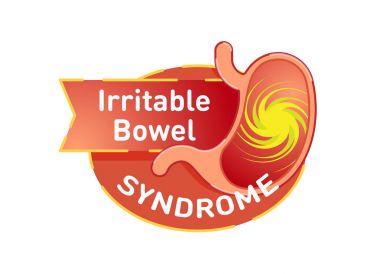 İrritabl Bağırsak Sendromu (IBS) vektör logo rozet 