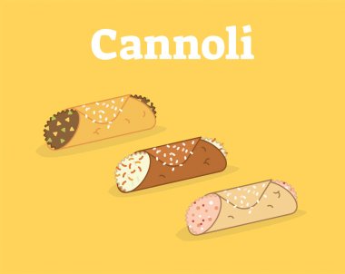 İtalyan Cannoli siciliani vektör çizim