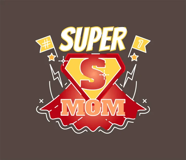 Super Mom illustrierte Vektor-Abzeichen — Stockvektor