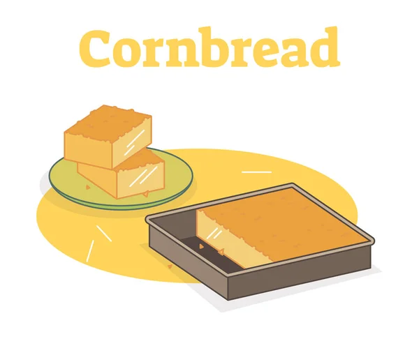 Illustration vectorielle plate Cornbread — Image vectorielle