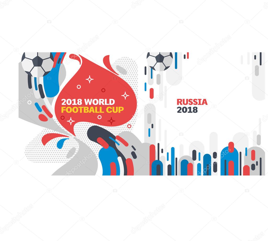 World football cup 2018 Russia, infographic background design elements, vector illustration.