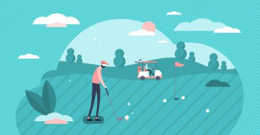 Golf küçük kişiler vektör illüstrasyon kavramı