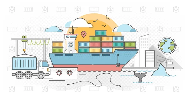 Illustrazione vettoriale del concetto di trasporto merci — Vettoriale Stock