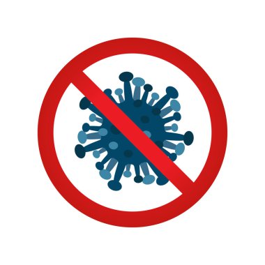 Virus infection outbreak sign vector illustration. Corona COVID-19 pandemic caution warning symbol alert.