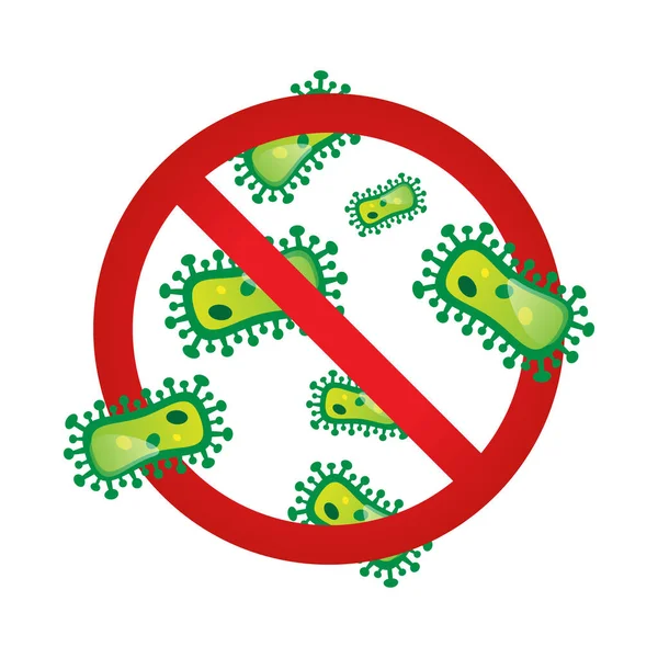 Stop corona virus outbreak warning sign vector illustration. COVID-19 pandemic infection caution symbol alert — Stockvector