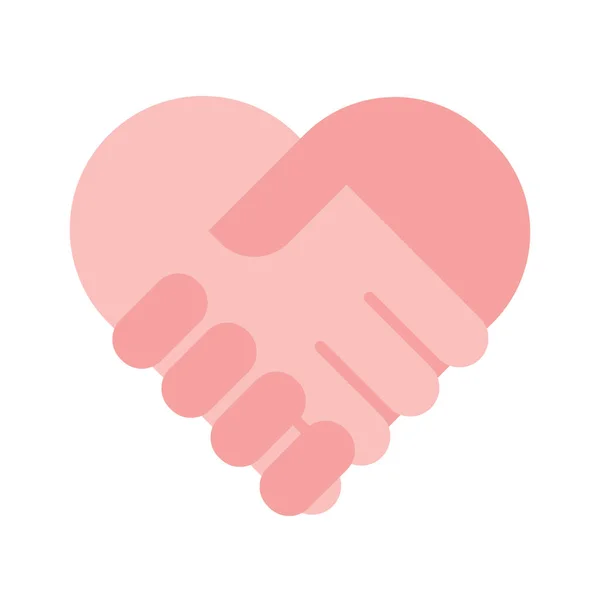 Charity help concept, flat holding hands heart sign vector illustration — Stockový vektor
