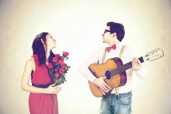 Funny Valentine's Day, series of different approaching acts — Stock Photo, Image