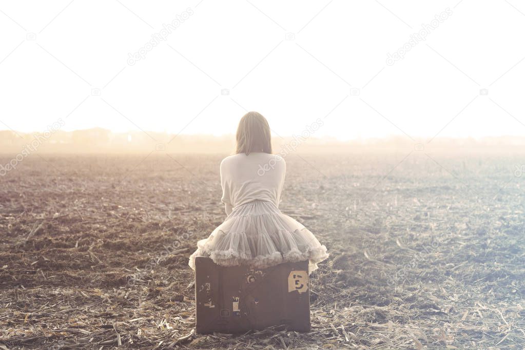 Travel woman resting looking at the landscape