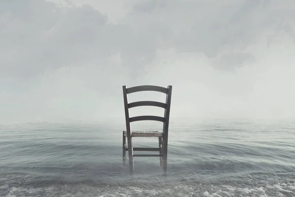 Melancholic Scenario Chair Looking Infinite — Stock Photo, Image