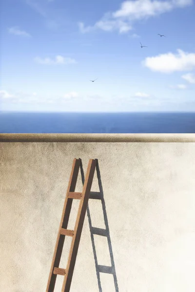 사다리 가벽을 자유로 — 스톡 사진