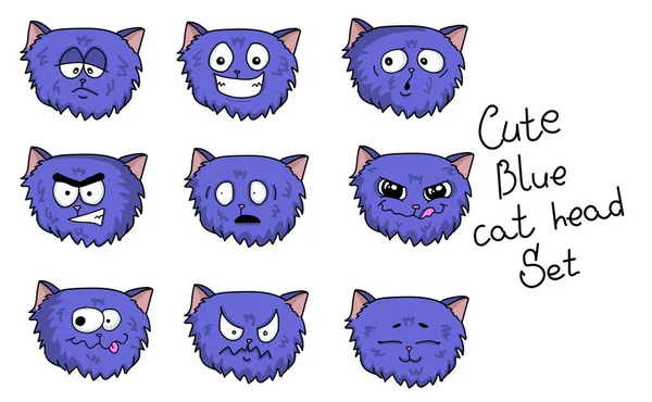 Şirin mavi kedi başlı takım