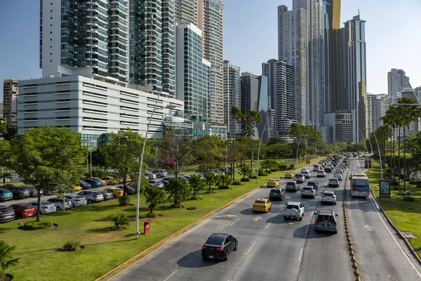 Cinta Costera Küstenstraße Balboa Avenue Panama City Panama — Stockfoto