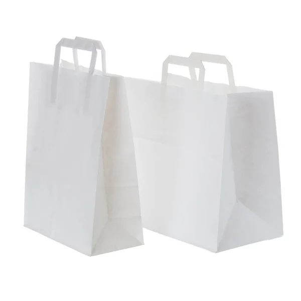 Bolsas de compras de papel blanco —  Fotos de Stock