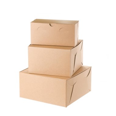 Beyaz arka plan üzerinde backery kutuları