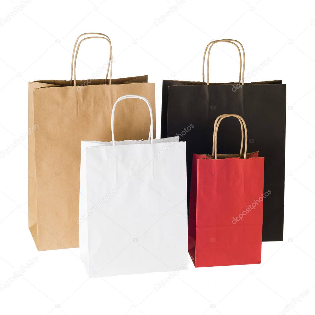 shopping bags on white background