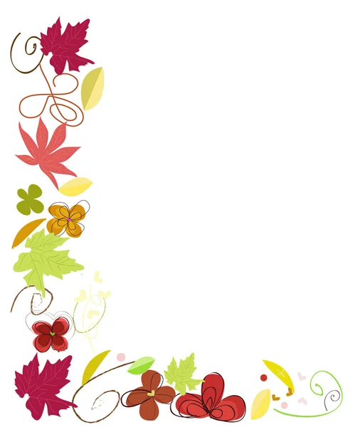 Autumn leaves border vector illustration — Stock Vector