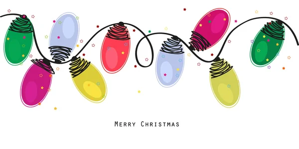 Coloridas bombillas de Navidad con estrellas vector de fondo — Archivo Imágenes Vectoriales
