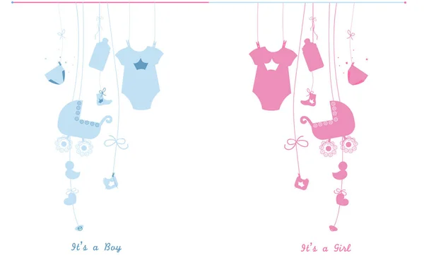 Baby Newborn Hanging Baby Boy Baby Girl Symbols Illustration Its — Stock Vector