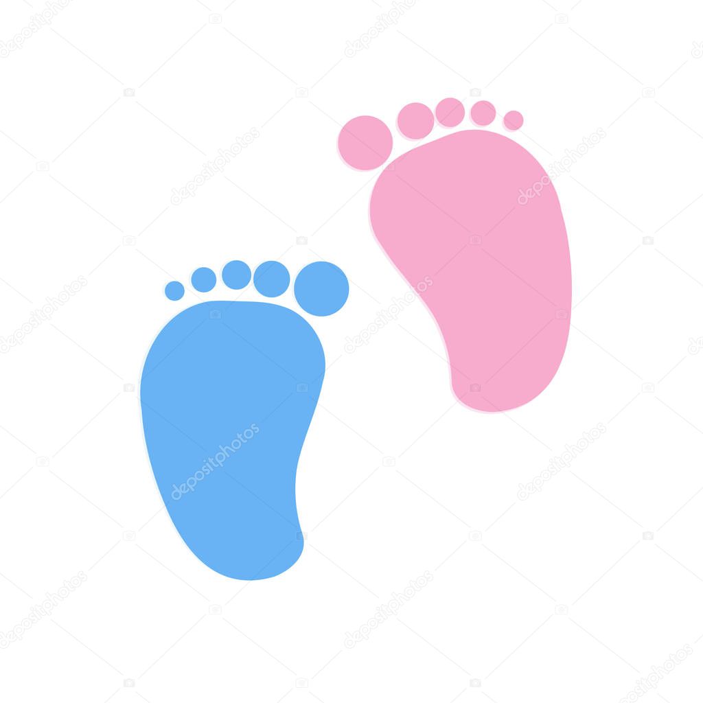 Baby footprints twin baby girl and boy 