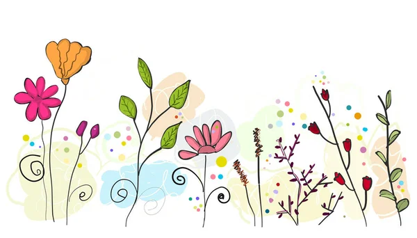Coloridas flores abstractas de primavera — Archivo Imágenes Vectoriales