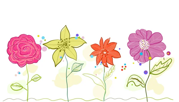 Colorido primavera flor vector ilustración — Archivo Imágenes Vectoriales