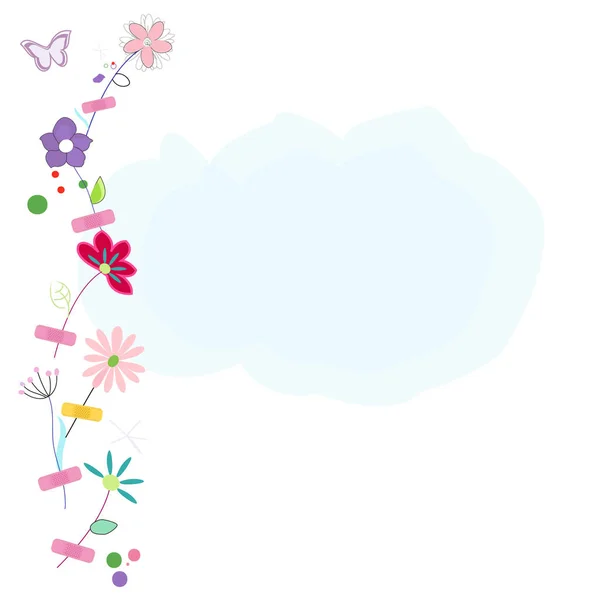 Floral abstrato flores primavera saudação cartão ilustração — Vetor de Stock