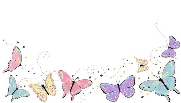 Färgglada fjärilar abstrakt våren bakgrund — Stock vektor
