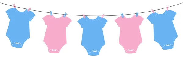 Bebek vücuduna. Kız bebek erkek bebek. Bebek Cinsiyeti ortaya vektör. Bebek duş tebrik kartı