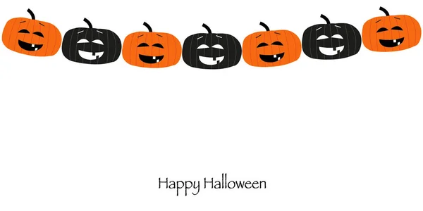 Glad Halloween Gratulationskort Med Pumpor — Stock vektor