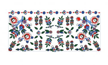Eski stil desende çizilmiş dekoratif çerçeve Osmanlı deseni