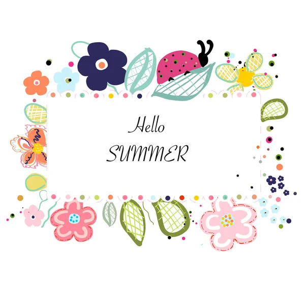 Flori Vară Decorative Abstracte Flori Vară — Vector de stoc
