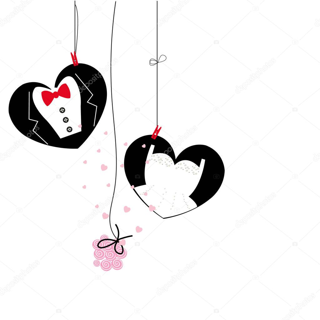 Download Hanging Wedding Symbols Bride Groom Wedding Invitation ...